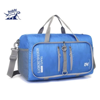 

TANLUHU Multi-function Foldable Gym Bags Skin Pack Nylon Waterproof Storage Portable Men's Travel Bags Luggage Rod Bag Handbag
