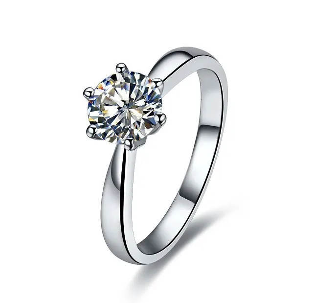 1 карат бриллиант в круглой огранке искусственные бриллианты SONA обручальное кольцо Шесть крапанов Южная Корея стиль удивить ювелирные изделия подарок для матери