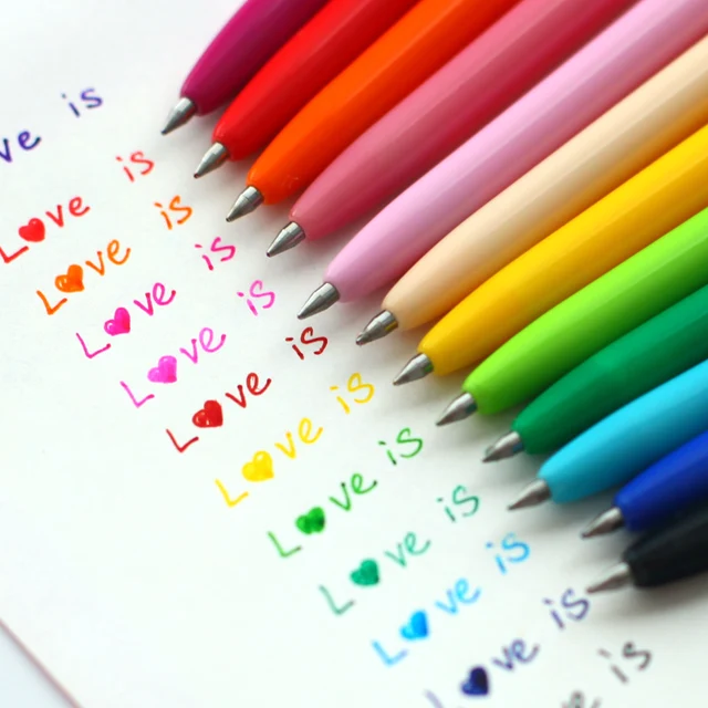 12pcs/Lot Gel Pen Korean Stationery Multi Color Pen 12 Colors Gel ... 12pcs/Lot Gel Pen Korean Stationery Multi Color Pen 12 Colors Gel ...