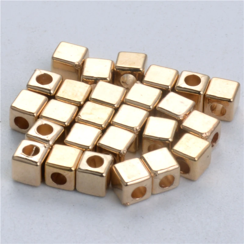 3 4 5mm 200pcs Square Plastic Beads Loose Spacer CCB Gold/Rhodium Plated For Jewelry Making DIY Findings | Украшения и аксессуары