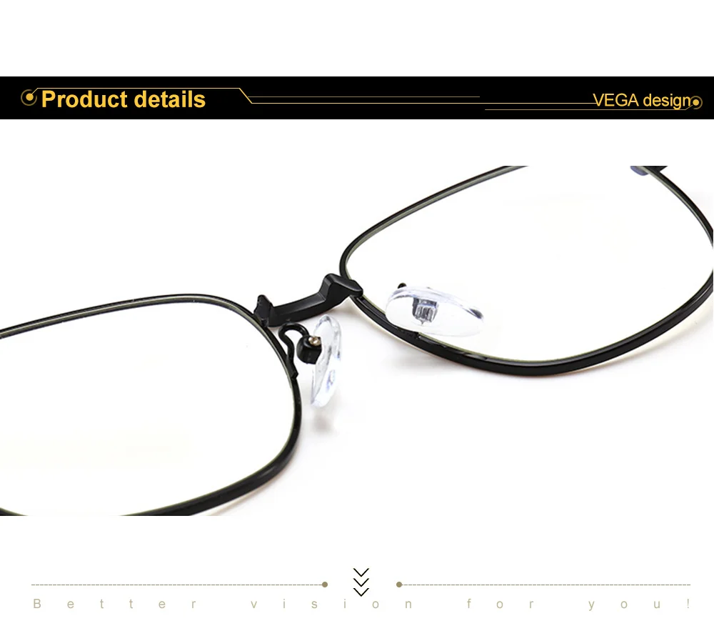 VG238 VEGA Eyeglasses Frames Square Fashionable Glasses Frame women men Alloy Opital Spectacle Frame Clear Lens 238 (6)