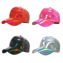 Унисекс Лазерная бейсболка Мужская хип хоп голографическая Кепка Женская Радужный Баскетбол однотонная шляпа шляпы от солнца