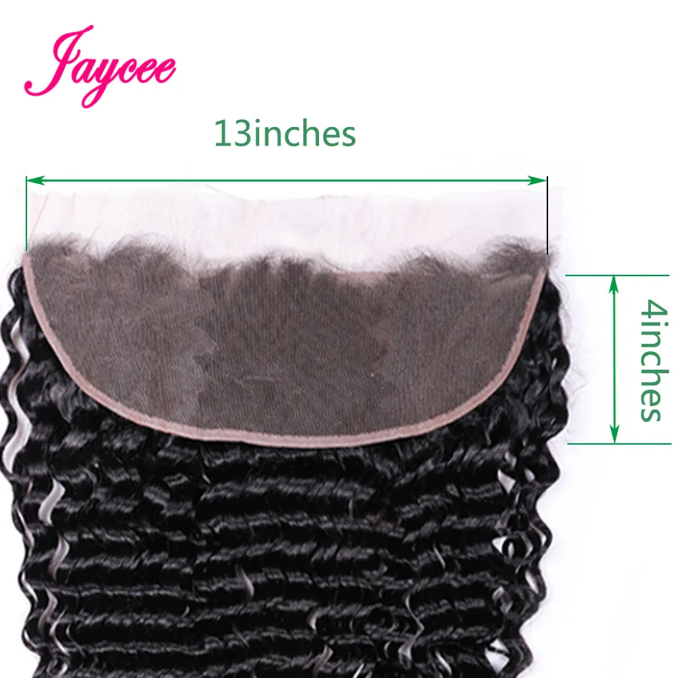 Jaycee Hair Peruvian Deep Wave Hair Lace Frontal 13*4 Ear to Ear One Piece 10-20 Inches Remy Human Hair Closure Frontal