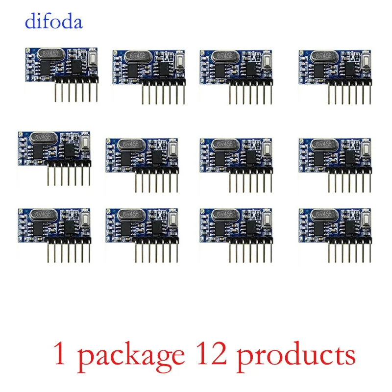 

12Pcs 433Mhz Wireless Remote Control Switch 4CH RF Relay EV1527 Encoding Learning Module For Light Relay Receiver Diy Kit