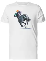 Живопись скачки Jockey Для мужчин футболка образа путем Shutterstock Прохладный Повседневное гордость футболка Для мужчин унисекс модная футболка