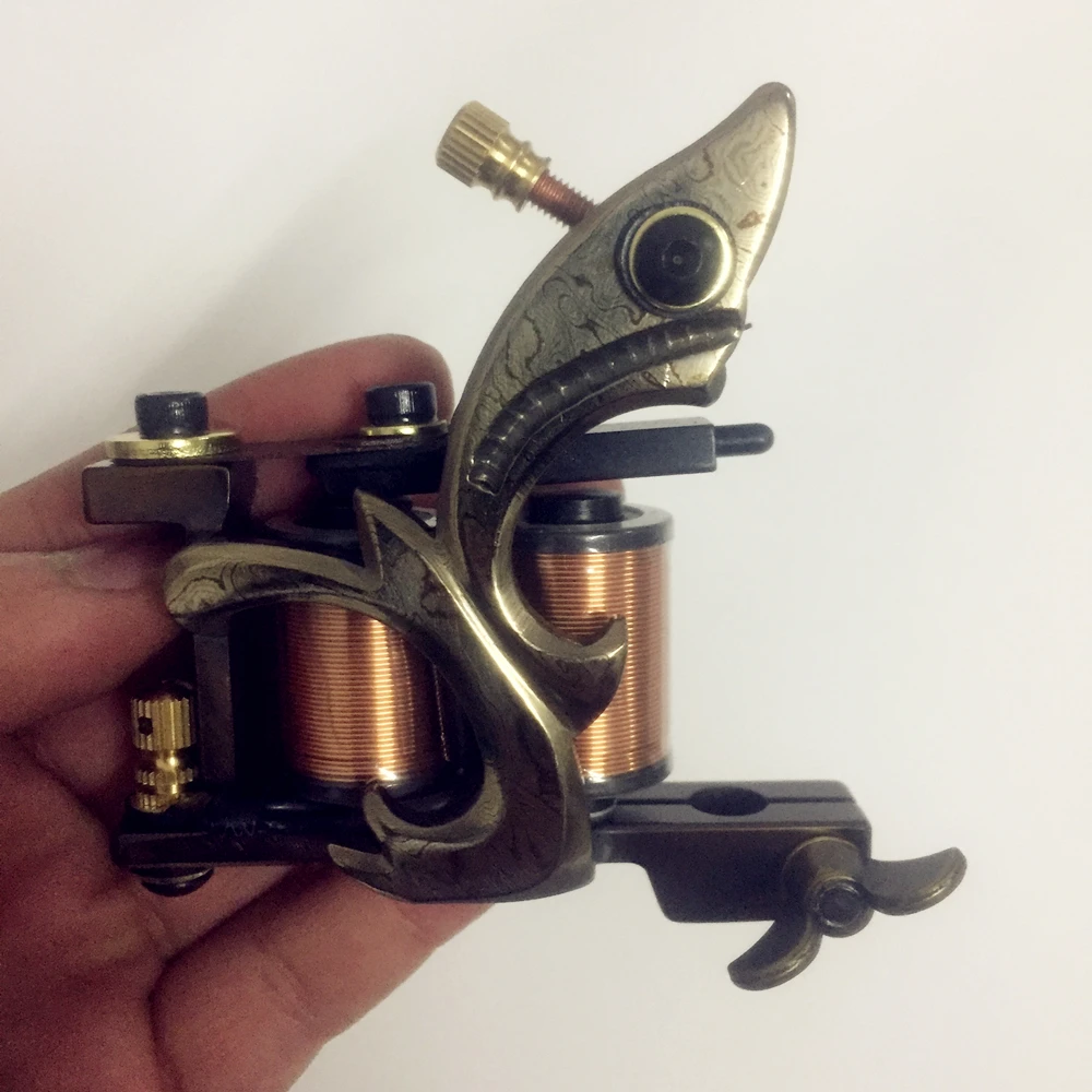 Brand New One 10 Wrap Coils Shading Damascus Steel Tattoo Machine Gun Supply