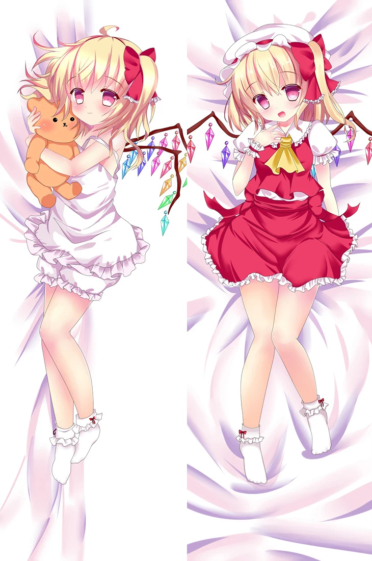 Jepang Anime Touhou Project Flandre Scarlet Memeluk Tubuh Seksi