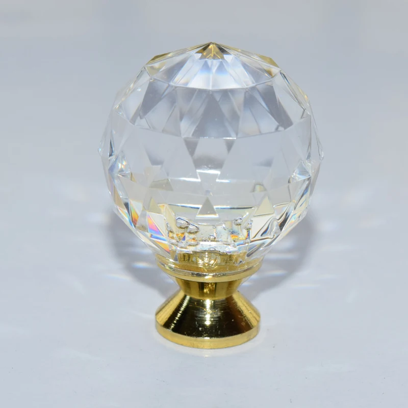 

30mm Zinc Alloy Clear Crystal Sparkle Glass Kitchen Cabinet Knobs Handles Dresser Cupboard Door Knob Pulls