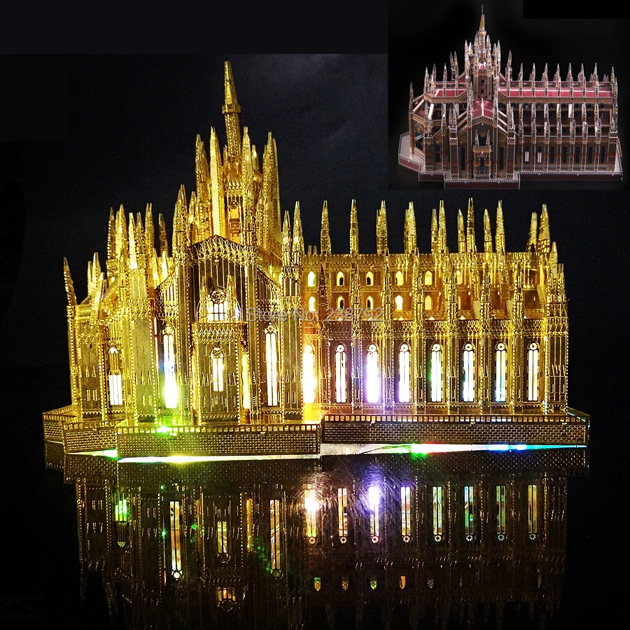 3D металлическая головоломка Миланский кафедральный собор, 255 деталей, Duomo di Milano, строительные модели, наборы, сделай сам, 3D лазерная резка, пазлы, игрушки для детей и взрослых