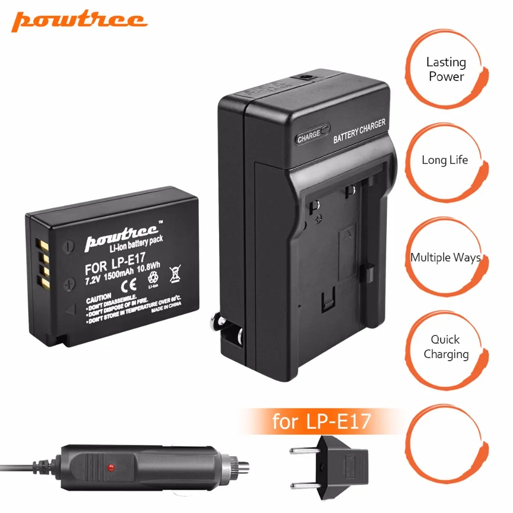 1Pcs 1500mAh LP E17 LP E17 LPE17 battery+DC Charger+Car Charger For