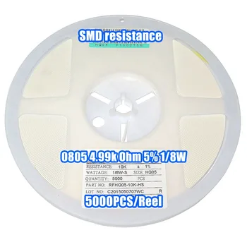 

1 Reel 0805 4.99k 4.99k Ohm 5% 1/8W SMD Resistance 5000PCS/Reel