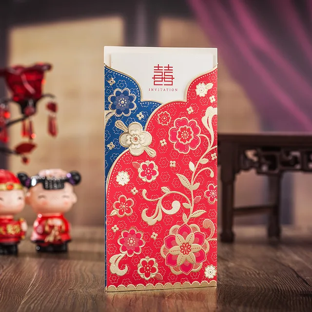 combination of red and blue invitation card classical generous of
