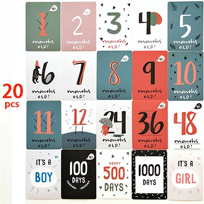 12//18//20PCS Baby Months Sticker Milestone Cards Pregnant Photography Props New