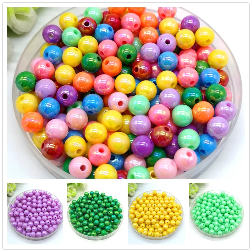New 10mm 30Pcs Sly Blue Acrylic Round Beads Bubblegum For Jewelry Pendant Making