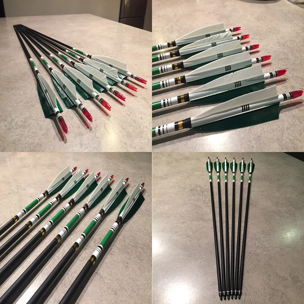 setas de carbono od7.6mm id6.2mm turquia pena para caça tiro