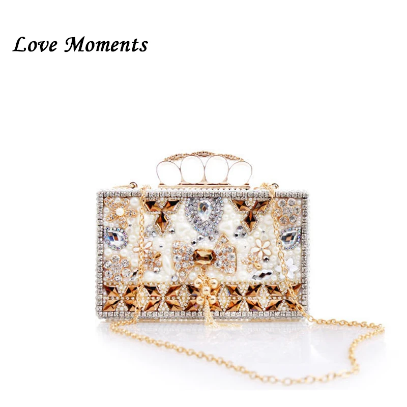 Luxury Beige Pearl Wedding shoes with matching bags 4