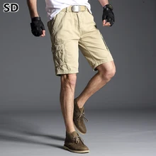 Летние Хлопковые Бриджи мужские до середины икры рабочая одежда мужские военные хлопковые шорты с карманами мужские повседневные бермуды брюки 944