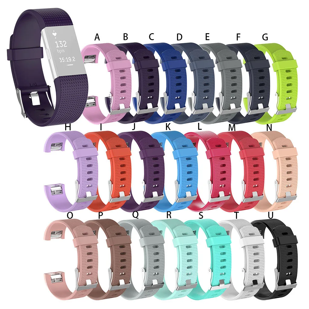 

Silicone Strap for Fitbit Charge 2 Band Fitness Smart Bracelet Watches Replacement Sport Strap Shellhard Wrist Bands#15