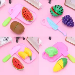 Шт. 4 шт. пластик кухня фрукты овощи резка ребенок ролевые игры детские комплект детских игрушек