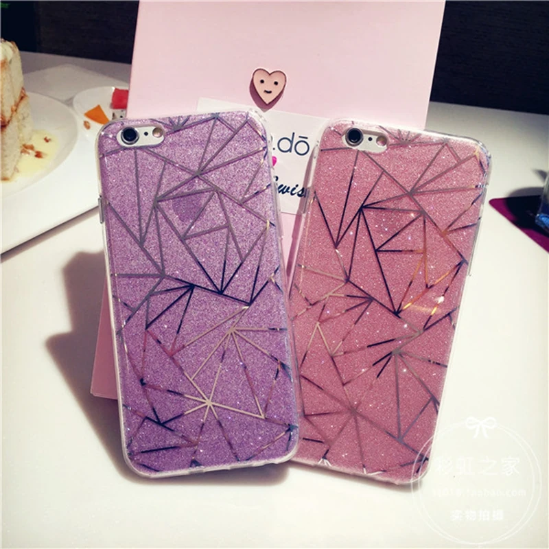 

Luxury Gold Pink Bling Phone Case For iPhone X XS Soft TPU Cover For iPhone 7 8 Plus 6 6s 5s se 5 Glitter Case Coque Funda