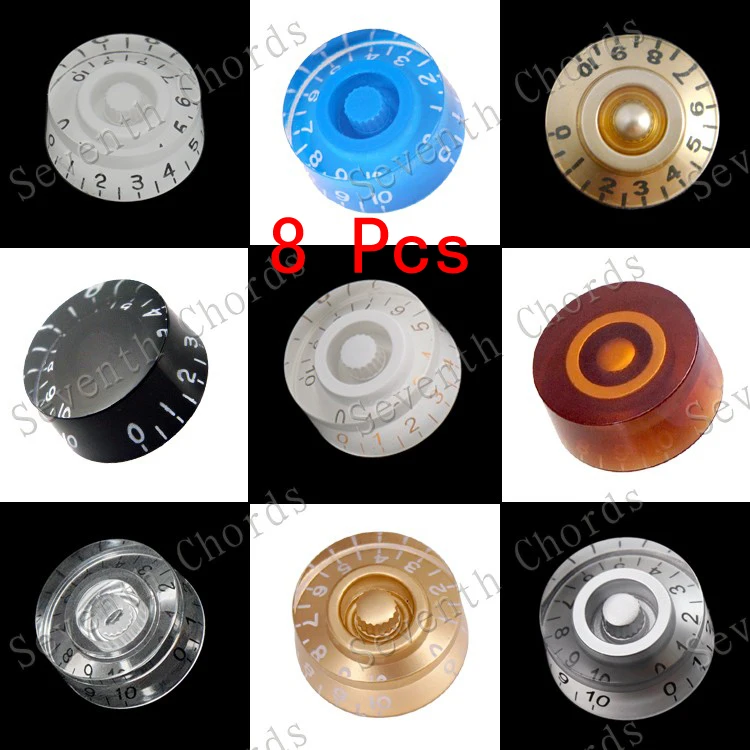 8 Pcs/lot Acrylic Lp Electric Guitar Volume Tone Speed Control Knobs