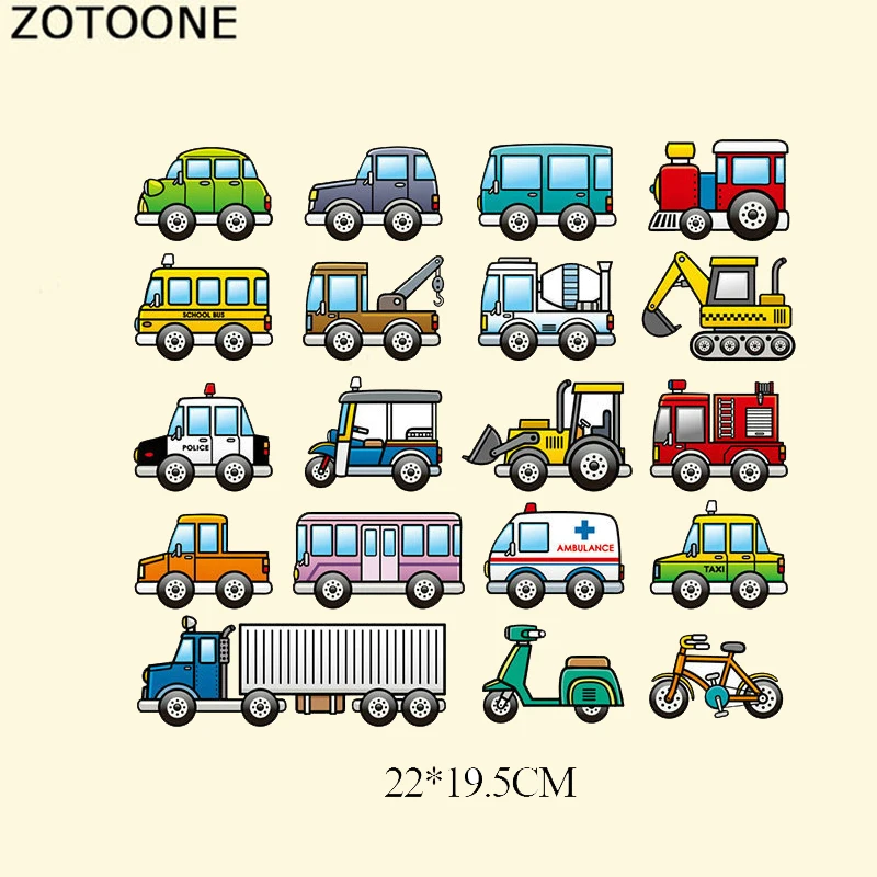 ZOTOONE автомобили набор патчей на железе передачи мультфильм велосипеды патчи для одежды теплопередачи виниловые наклейки на одежду термопресс - Цвет: 1