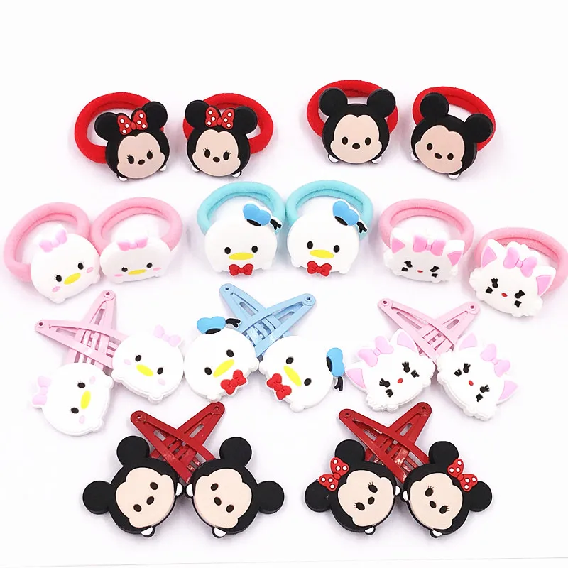 Nouveau 4 PCS Beau Dessin Animé Épingles À Cheveux Filles Princesse Mickey Minnie Cheveux Clip +