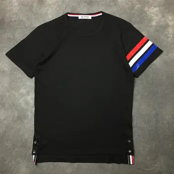 

New High Men Classic striped color T Shirts T-Shirt Hip Hop Skateboard Street Cotton T-Shirts Tee Top kenye #B15