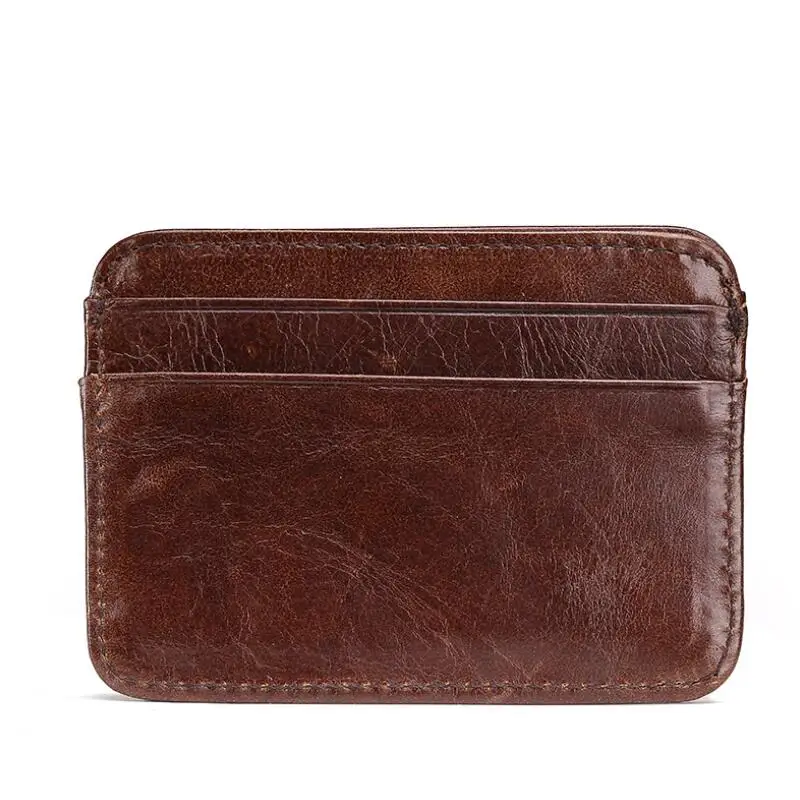 

Thin Section Genuine Leather Men's Wallets Driver's License Holder Vintage Casual Cowhide Purse Card Case Slim Wallet For Men