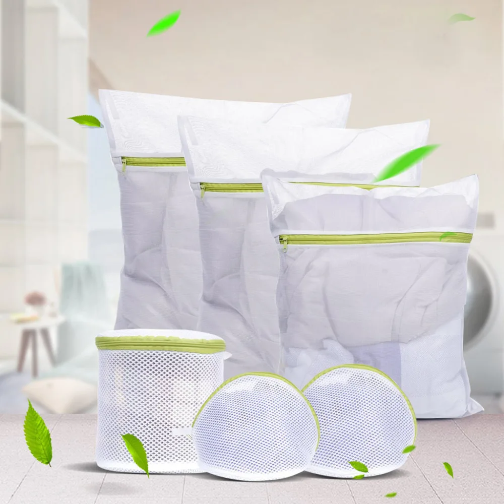 3 Size Zipper Mesh Laundry Wash Bag Foldable Delicates Lingerie Bra