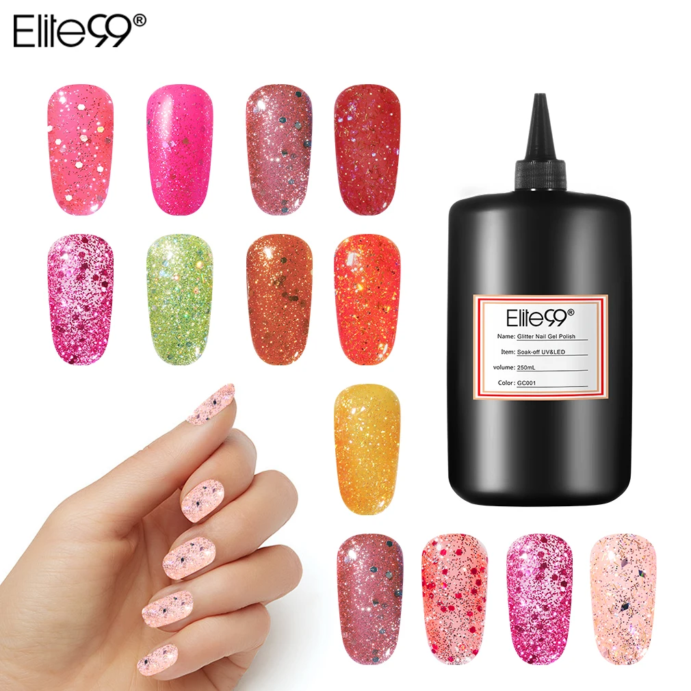 

Elite99 108 Colors Glitter Series Nail Polish 250ML Long Lasting Varnish Gel Lacquer For Nail Extension Design
