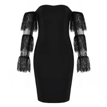 Новое поступление Лето г. женское платье черный, белый цвет с открытыми плечами Бандажное платье для вечеринок+ костюм