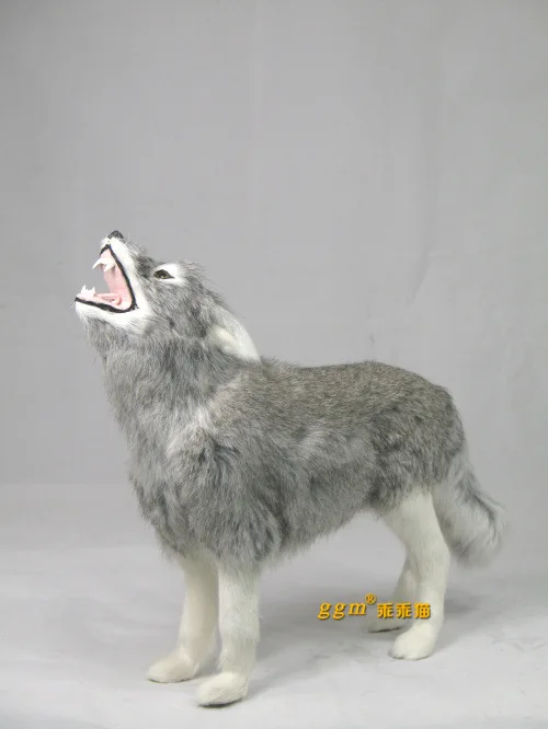 

new simulaiton wolf toy polyethylene & furs  articles wolf model doll gift about 30x24cm
