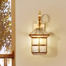 Постмодерн роскошный медный сад освещение светодиодный настенный светильник наружное освещение для веранда балкон кафе-бар спальня настенный светильник E27 abajur