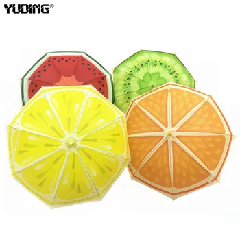 

Yuding Cute Fruit Children Umbrella Creative Long-handled Manually Plastic Kids Umbrella for Boys Girls Toddlers