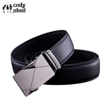 

Cody Steel Fashion Belt For Mens Luxury PU Leather Automatic Buckle Men Belt Black Practical High Quality Business Male Belts