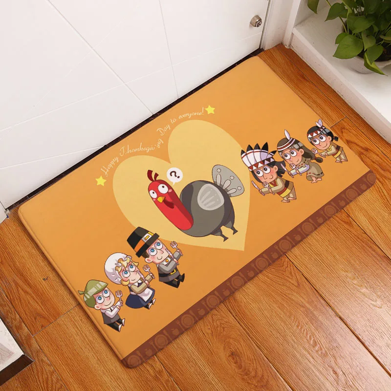 Monily Entrance Waterproof Door Mat Cartoon Bird Turkey Kitchen Rugs Bedroom Carpets Decorative Stair Mats Home Decor Crafts