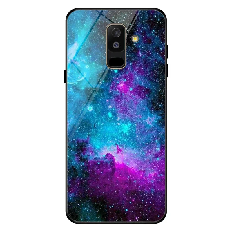 Звездное небо фото настроить телефон для samsung Galaxy A6 чехол закаленное стекло чехол samsung Galaxy A6 un 6 Plus - Цвет: E06