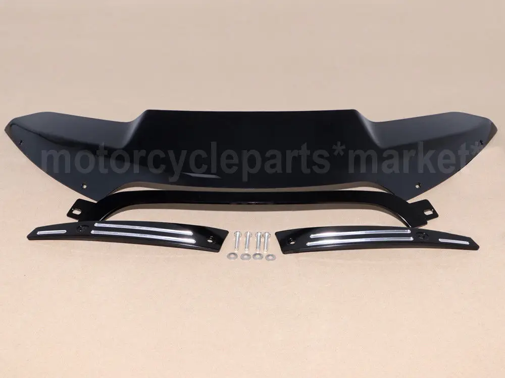 Black/Smoke 4.5&quot Flare Wave Windscreen Split Windshield Center w/ Side Trim For Harley Road Glide FLTR FLTRX 2015-2018 17 16 |