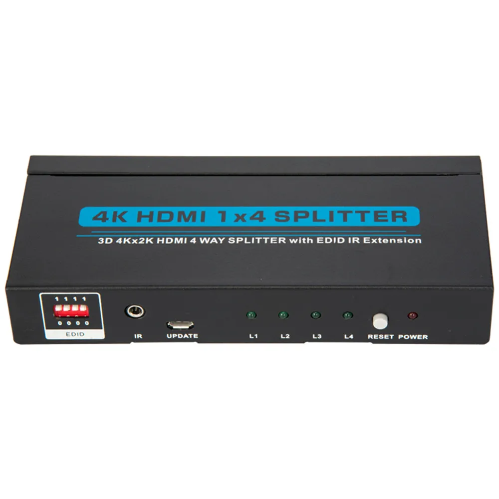 KIVOTEK 2 шт./лот 1x4 К HDMI сплиттер 4 порта Splitter 1 до 3D Ultra HD x с EDID ИК расширение DTS/Dolby Audio