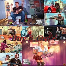 GTA 5 игровой плакат Grand Theft Auto V видео настенные художественные плакаты и печати для гостиной стены без рамы 42*30 см