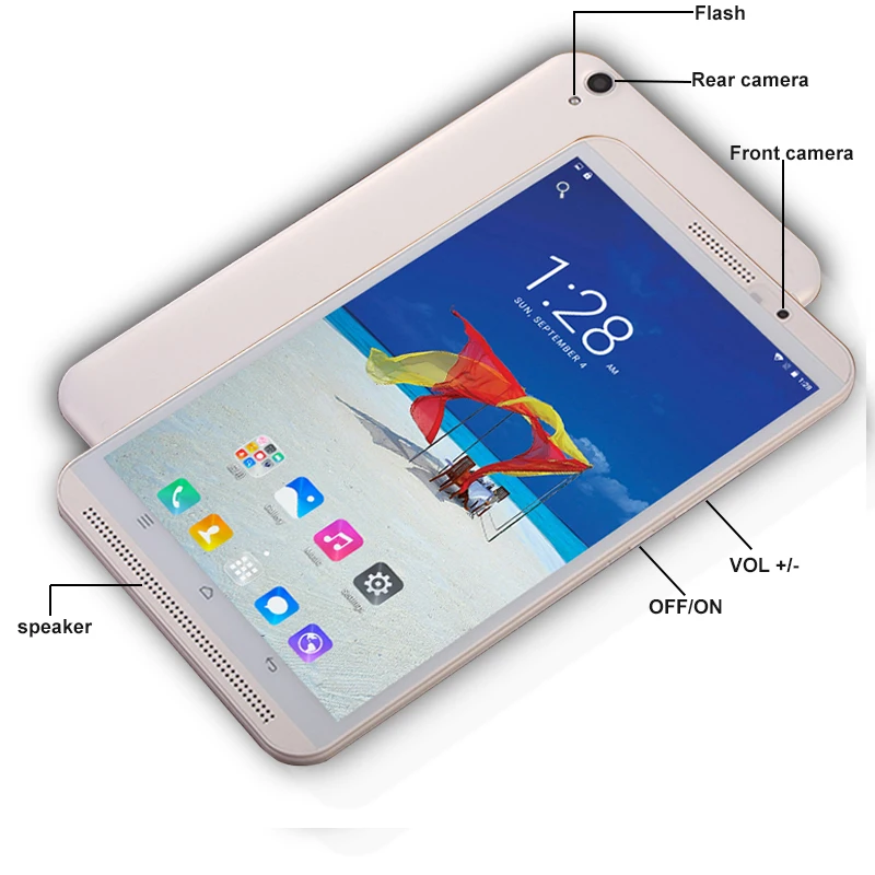 Оригинальный 8 дюймовый планшетный ПК с системой андроида и 0 Octa Core 6 + 64 ГБ 1280*800 ips WI