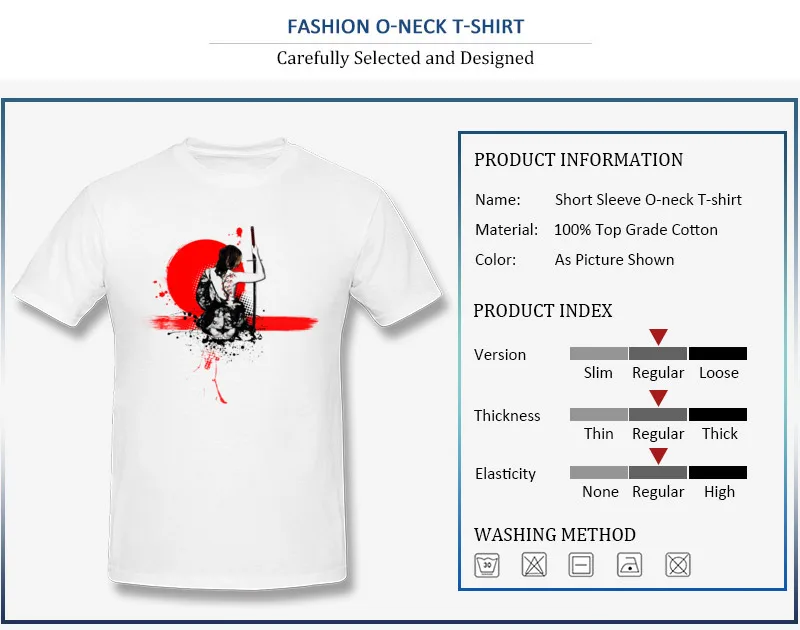 Hot Sale Design Short Sleeve Tops T Shirt Trash PolkaFemale Samurai Summer Fall O Neck Pure Cotton Men's T-shirts Design Clothing Shirt