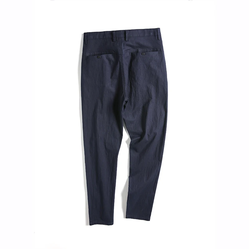Jantour лето тонкие повседневные брюки мужские новые деловые эластичные 99% хлопок модные узкие брюки мужские серые черные размер 28-38 - Цвет: Royal blue