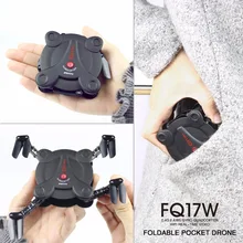 Upslon FQ17W Foldable Pocket Drone Quadcopter Dron Wifi FPV Camera 0.3MP 2.4G RC Foldable Helicopter Remote Control BNF RTF