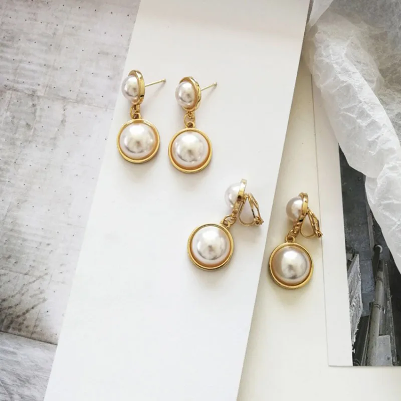 

Fashion Korean Pearl Small Drop Earrings for Women Elegant Bridal Wedding Earrings Jewelry