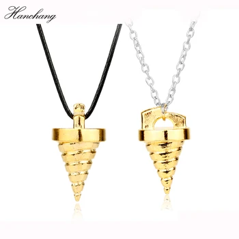 

Cone Shape Pendant Necklace Anime Cartoon Gurren Lagann Gold Color Dangle Jewelry Rope Link Chain Available