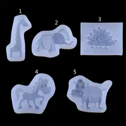 Силиконовая полимерная форма животное кулон лошадь корова DIY Форма эпоксидная смола Жираф литые ювелирные изделия делая инструменты
