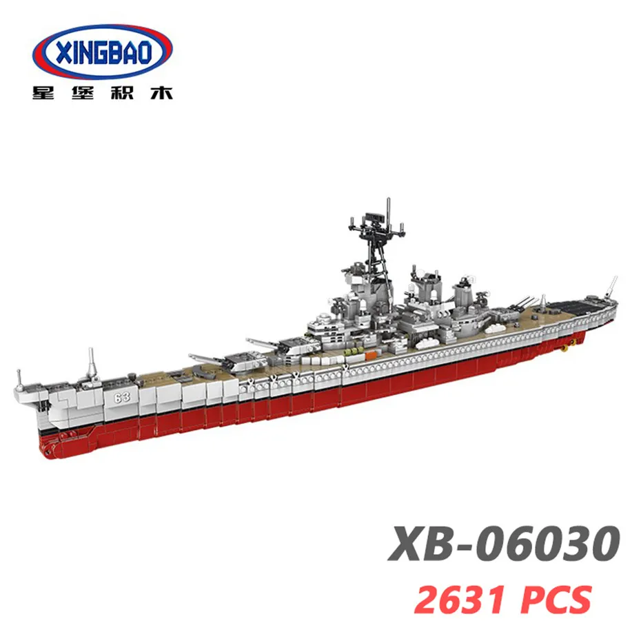 Новый XINGBAO 06030 в стиле милитари серии 2631 шт. Миссури набор линкоров конструкторных