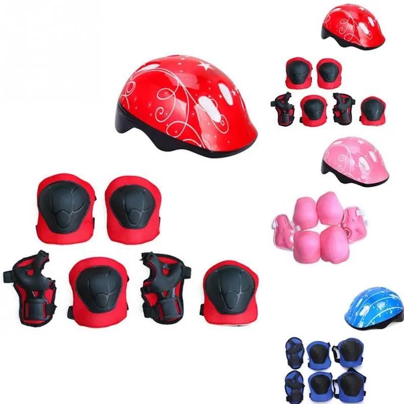 7Pcs/set Kids Child Cycling Skating Skateboard Helmet Roller Protector Elbow Knee Pads Wrist Children Sport Protector Pads 7Pcs/set Kids Child Cycling Skating Skateboard Helmet Roller Protector Elbow Knee Pads Wrist Children Sport Protector Pads